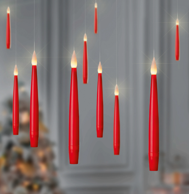 Picture of 10pc 15cm Floating Candle RED