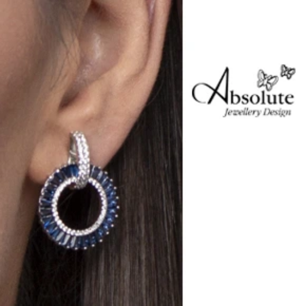 Picture of Absolute, Sapphire Crys Circle Earrings