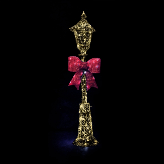 Picture of 1.5m Lampost with Red Bow - Gold