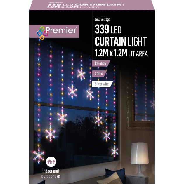 Picture of Snowflake Curtain LED's - Rainbow