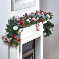 Picture of Cone and Berry Garland with Hanging Decs