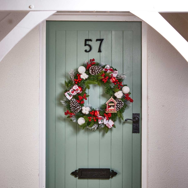 Picture of Cone and Berry Wreath with Hanging Decs