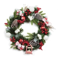 Picture of Cone and Berry Wreath with Hanging Decs