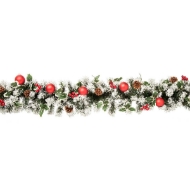 Picture of Lit Frosted Holly Garland
