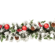 Picture of Lit Frosted Holly Garland