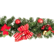 Picture of Lit Poinsettia Garland