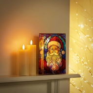 Picture of Stained Glass Table Top - SANTA