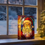 Picture of Stained Glass Table Top - SANTA