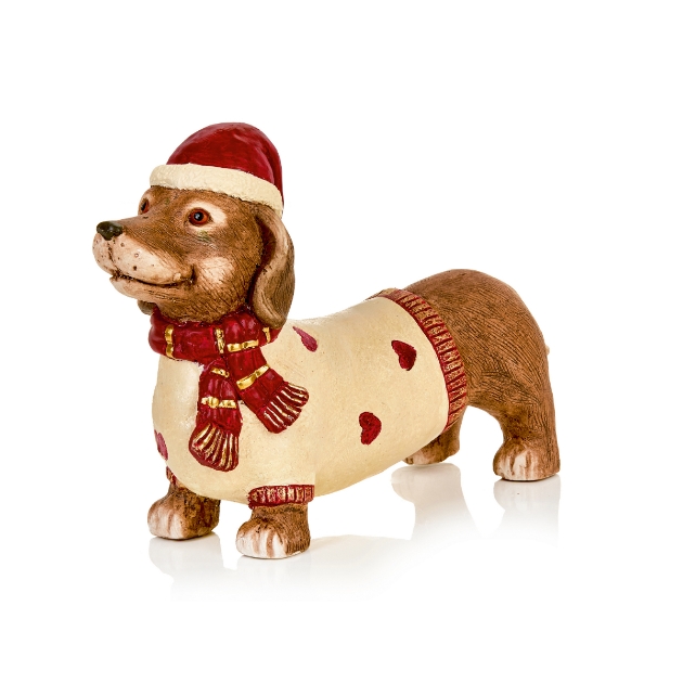 Picture of 41cm Sausage Dog with Heart Jumper