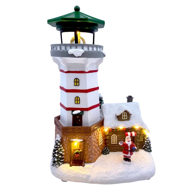 Picture of 28.5cm Lit Animated Musical Lighthouse