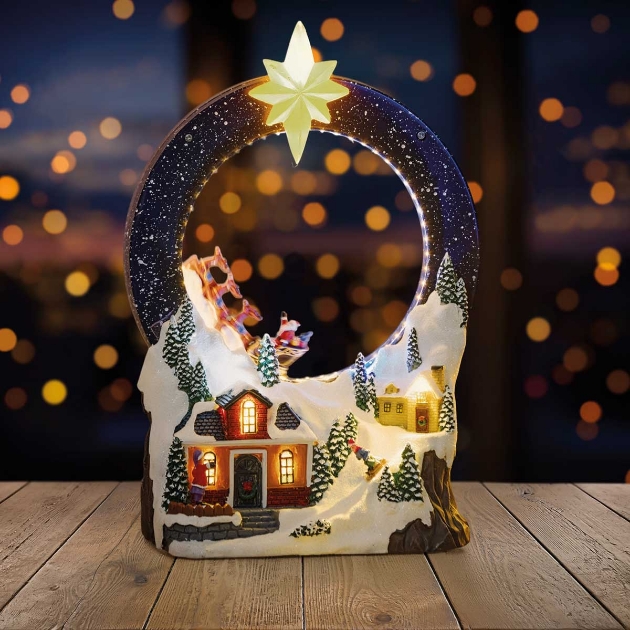 Picture of 29cm Lit Village with Santa Sleigh