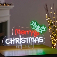 Picture of Merry Christmas Hanging Lit Neon Sign