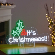 Picture of It's Christmaaas Hanging Lit Neon Sign