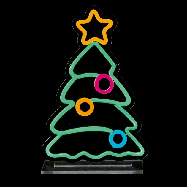 Picture of Christmas Tree Table Top Lit Neon Sign