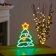 Picture of Christmas Tree Table Top Lit Neon Sign