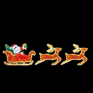 Picture of Santa in Sleigh Tinsel Rope Light