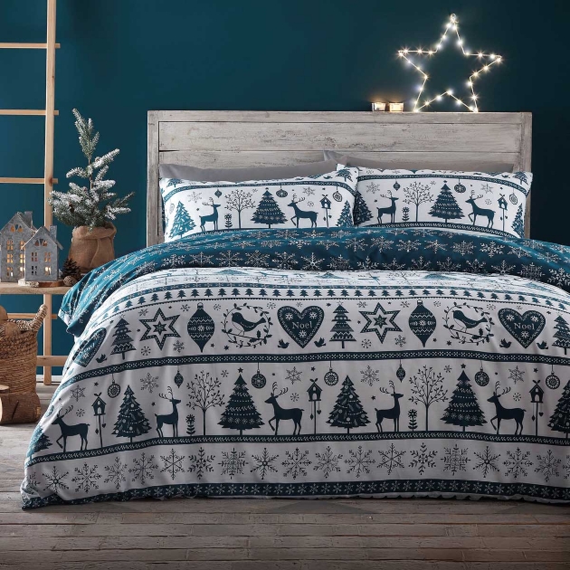 Picture of NOEL DUVET SET TEAL SINGLE
