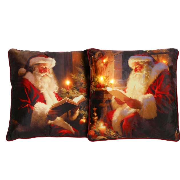Picture of Lit Santa Reading Cushion (PAIR)
