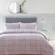 Picture of TARTAN DUVET SET PINK - Double