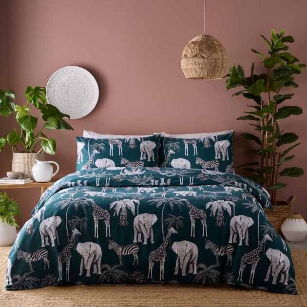Picture of WILD  DUVET SET GREEN - Double
