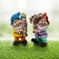 Picture of Pair of 31cm Welcome Garden Gnomes 