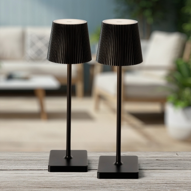 Picture of Pair of LED Black Table Lamps