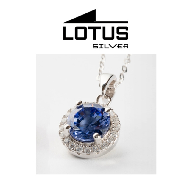 Picture of Lotus Silver CZ Pendant