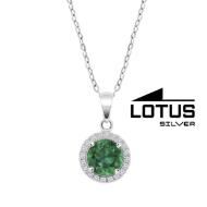 Picture of Lotus Silver CZ Pendant