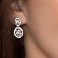 Picture of Absolute Oval Crystal & Bead Earrings